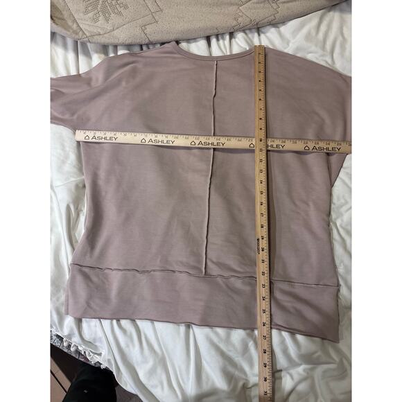 SPANX AirEssentials Taupe Oversized Sweatshirt Medium Soft Pullover Dolman - Picture 4 of 7